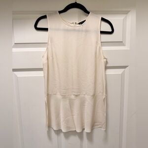 Theory Nicella Modern Georgette Silk Top Small Cream